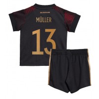 Dres Njemačka Thomas Muller #13 Gostujuci za djecu SP 2022 Kratak Rukav (+ kratke hlače)